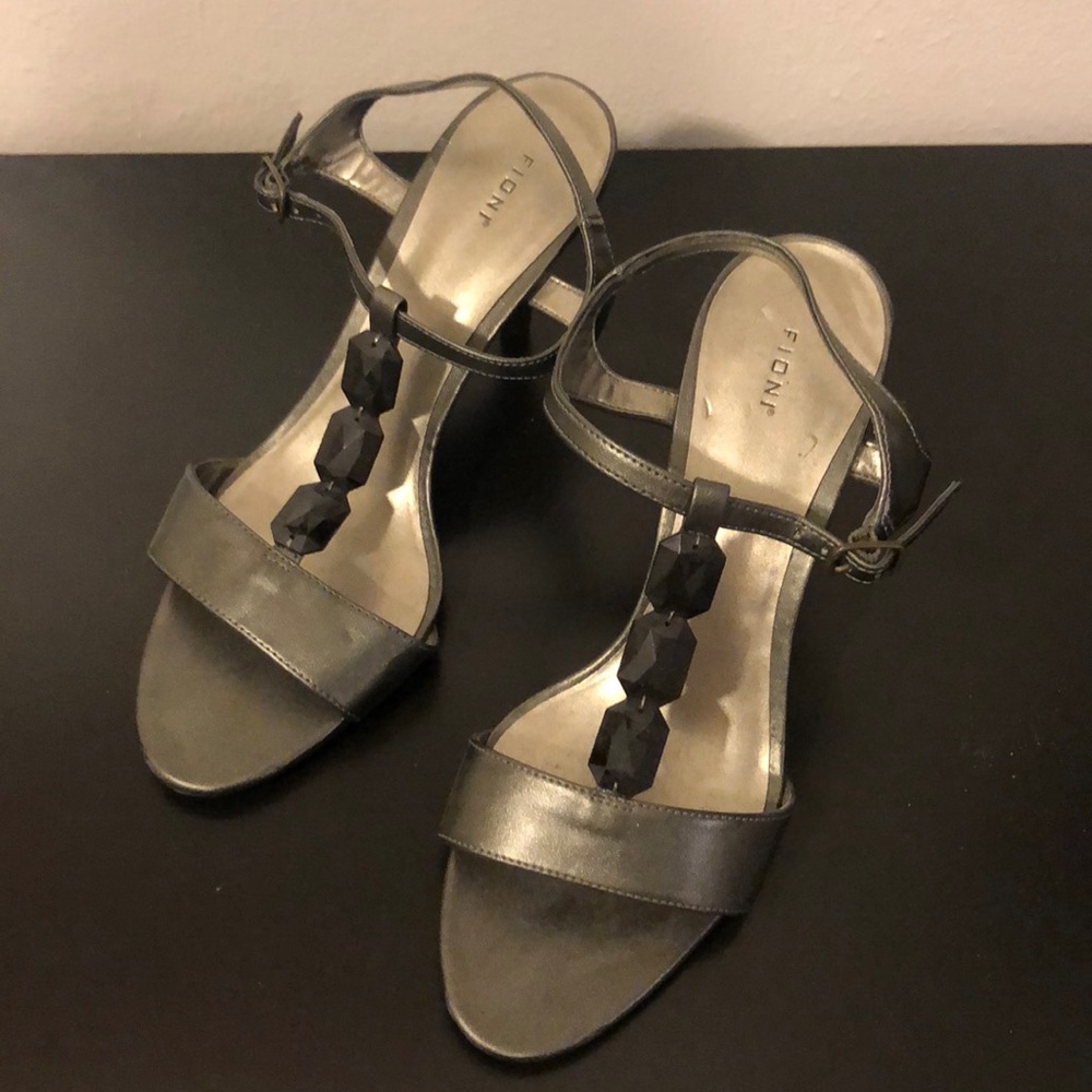 dark gray metallic heels x